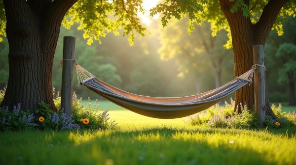 Ralentissez avec un hamac pour 2 personnes au jardin